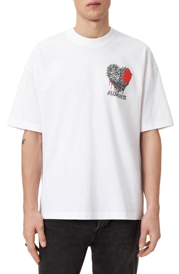 オールセインツ メンズ トップス Tシャツ グラフィック AllSaints Chaste Graphic T-Shirt Optic White ホワイト
