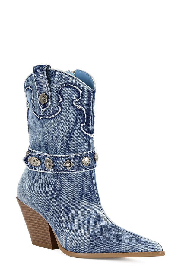 アザレア ワン レディース シューズ ブーツ・レインブーツ AZALEA WANG Neith Western Boot Denim デニム