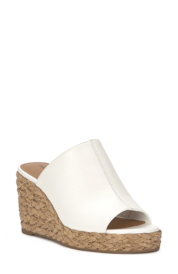 ラッキーブランド レディース シューズ 踵 サンダル Lucky Brand Cabriah Wedge Slide Sandal White 白いこと