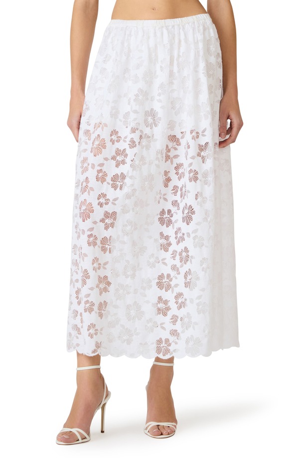 スティーブ マデン レディース ボトムスカート レース マキシ Steve Madden Anaisa Lace Maxi Skirt White ホワイト