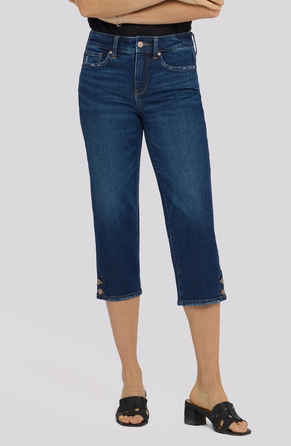 エヌワイディージェイ レディース ボトムス カジュアルパンツ キャップ ジーンズ NYDJ Marilyn Button Cuff Crop Capri Jeansunset Villa|ReVida 店