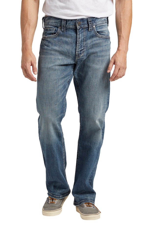 しろがね色 デニム メンズ ボトムス ジーンズズボン下 伸び伸びする相応う 引っ切り無い Silver Jeans Co. Gordie Relaxed Fit Straight Leg Jeans Indigo インディゴ