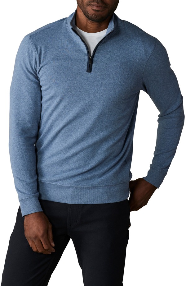 ノーマルブランド メンズ アウター パーカー・スウェット ハーフジップ The Normal Brand Puremeso Weekend Quarter Zip Top Slate Blue スレート