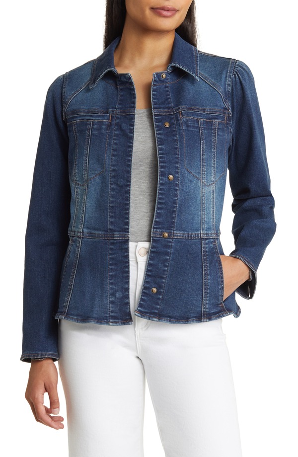 ウィット&ウィズダム レディース ボトムス デニムパンツ ジャケット Wit & Wisdom Peplum Denim Jacket Blue ブルー|ReVida 店