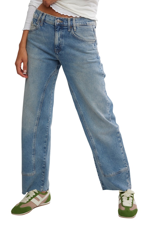 フリーピープル レディース ボトムス デニムパンツ ストレート ジーンズ Free People We the Free Risk Takeraw Hem Straight Leg Jeans Mantra