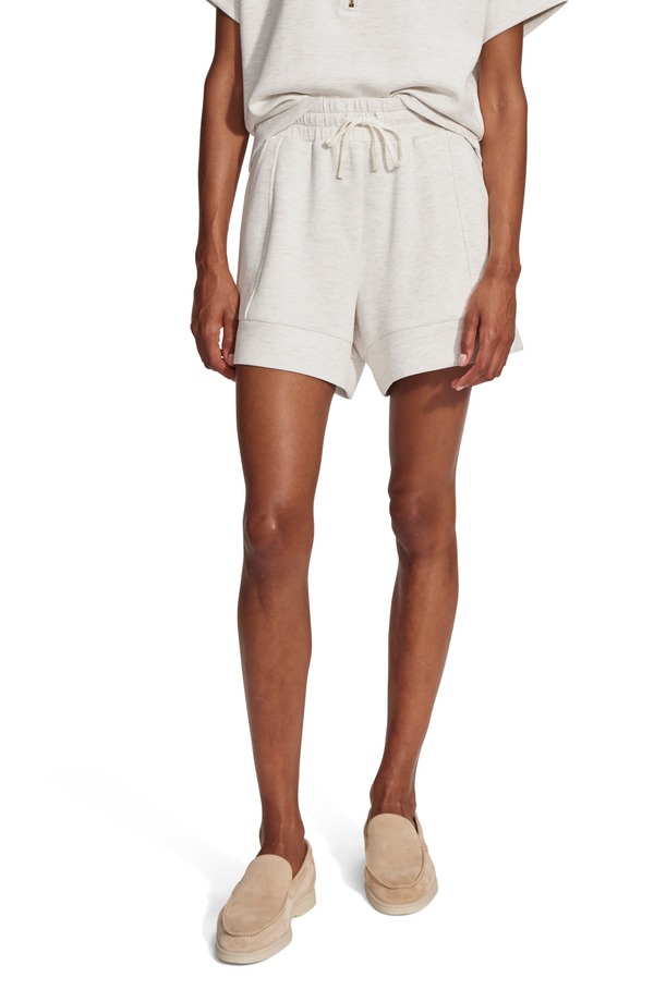 バーレイ レディース ボトムス ハーフパンツ・ショーツ ハイウエスト ショートパンツ Varley Atrium High Waist Shorts Ivory Marl アイボリー|ReVida 店