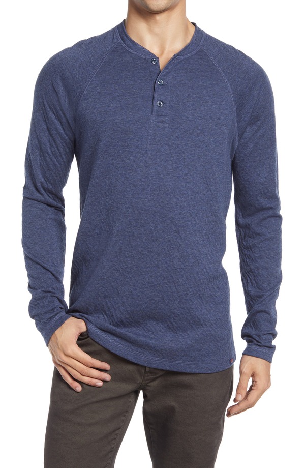 ファレティ メンズ トップス Tシャツ Faherty Cloud Long Sleeve Henley Baltic Navy Heather ヘザー