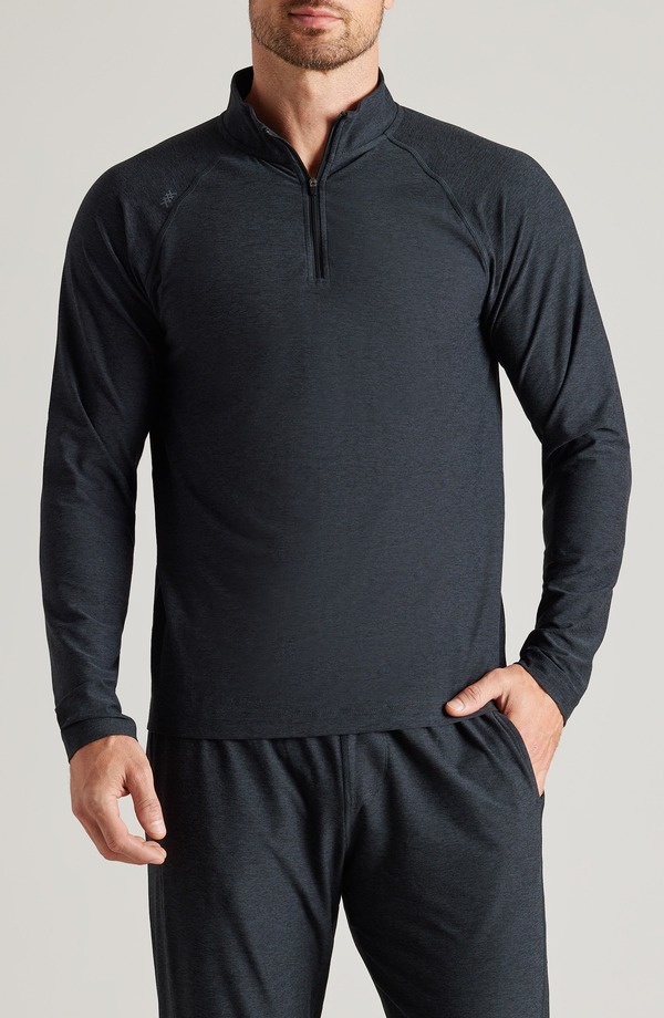 ローヌ メンズ アウター パーカー・スウェット ハーフジップ Rhone Atmosphere Midweight Quarter Zipullover True Black ブラック