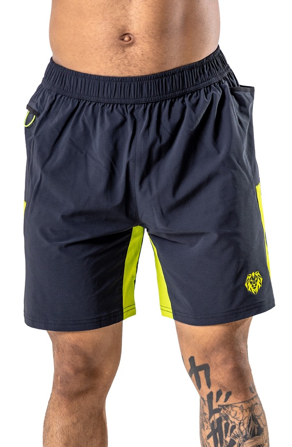 マセオ メンズ ボトムス 二分の一ズボン下・さる股引き 遊撃手ズボン下 Maceoo Athletic Neon Stripe Shorts Black 黒いこと