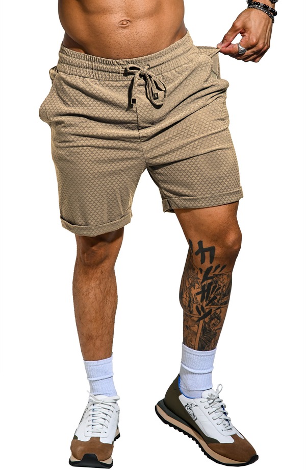 マセオ メンズ ボトムス 二分の一ズボン下・さる股引き 遊撃手ズボン下 綿織物 Maceoo Athgainsboro Cotton Blendrawstring Shorts Brown 赤銅色