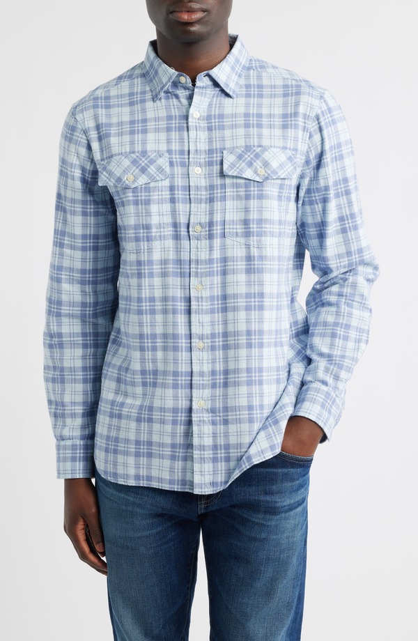 ヴァインヤードヴァインズ メンズ トップス シャツ レギュラーフィット コットン vineyard vines Hummock Pond Regular Fit Plaid Cotton Button-Up Shirt Ice Water チェック