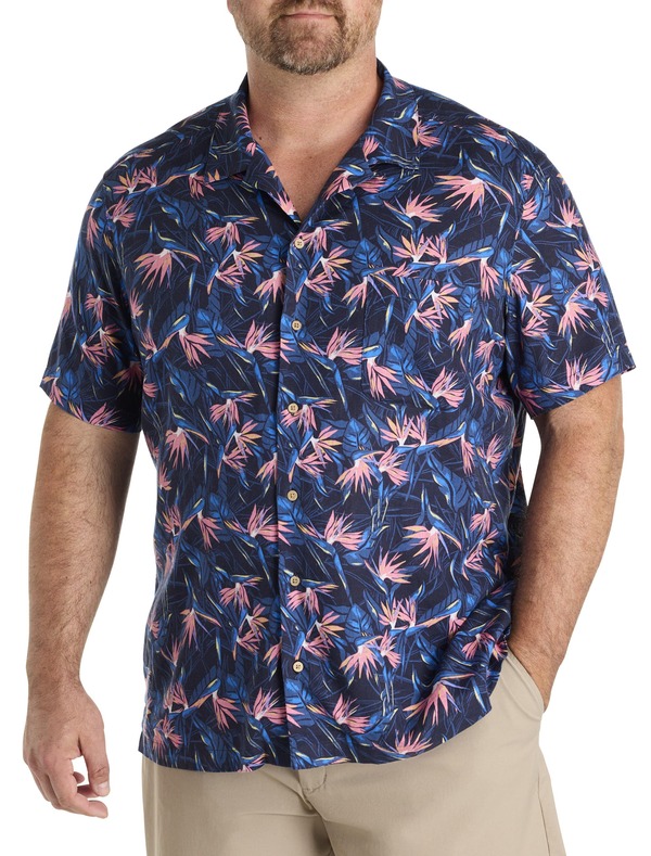ヴァインヤードヴァインズ メンズ トップス シャツ トール vineyard vines Big & Tall Birds of Paradise Cabana Sport Shirt Nautical Navy ネイビー｜ReVida 店