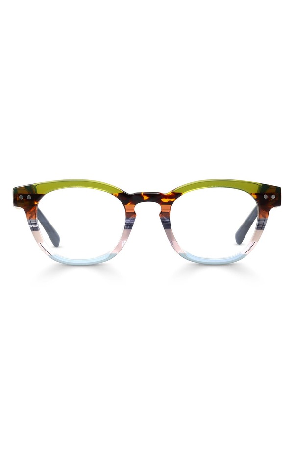 アイブブス レディース アクセサリー サングラス・アイウェア eyebobs Waylaid 45mm Round Readinglasses Earth Tone Front Stripe ストライプ