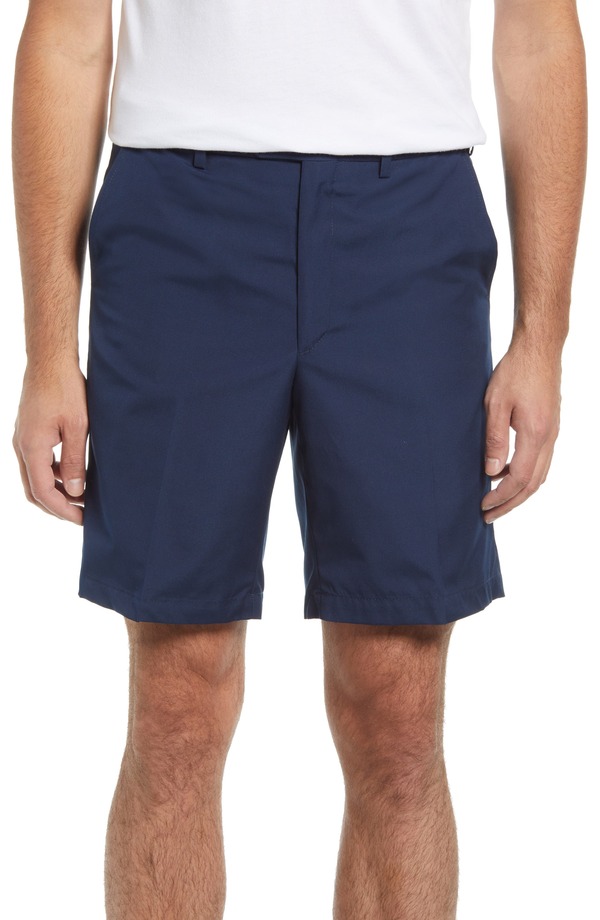 頭を覆う物 メンズ ボトムス 二分の一ズボン下・さる股引き 遊撃手ズボン下 Berle Prime Flat Front Poplin Shorts Navy 米国海軍