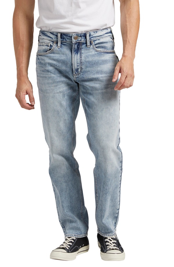 しろがね色 デニム メンズ ボトムス ジーンズズボン下 Silver Jeans Co. Eddie Athletic Fitapered Jeans Indigo インディゴ