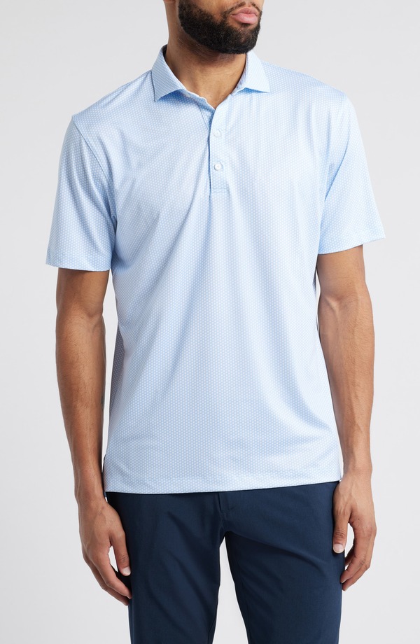 ジョニー オー メンズ トップス シャツ プリント johnnie-O Hex Geo Print PREP-FORMANCE Golf Polo Seychelles|ReVida 店