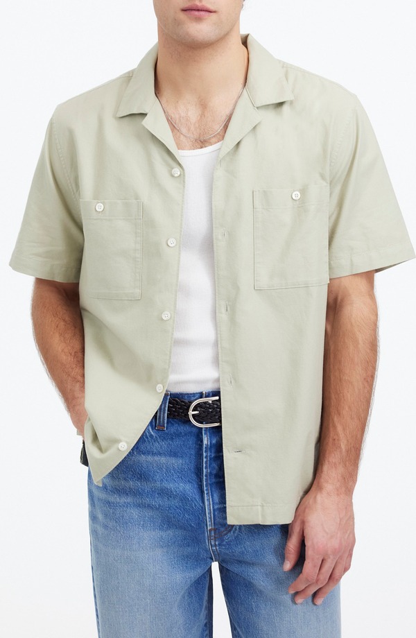 メイドウェル メンズ トップス シャツ Madewell Twill Camp Shirt Dusty Celadon 23,100円