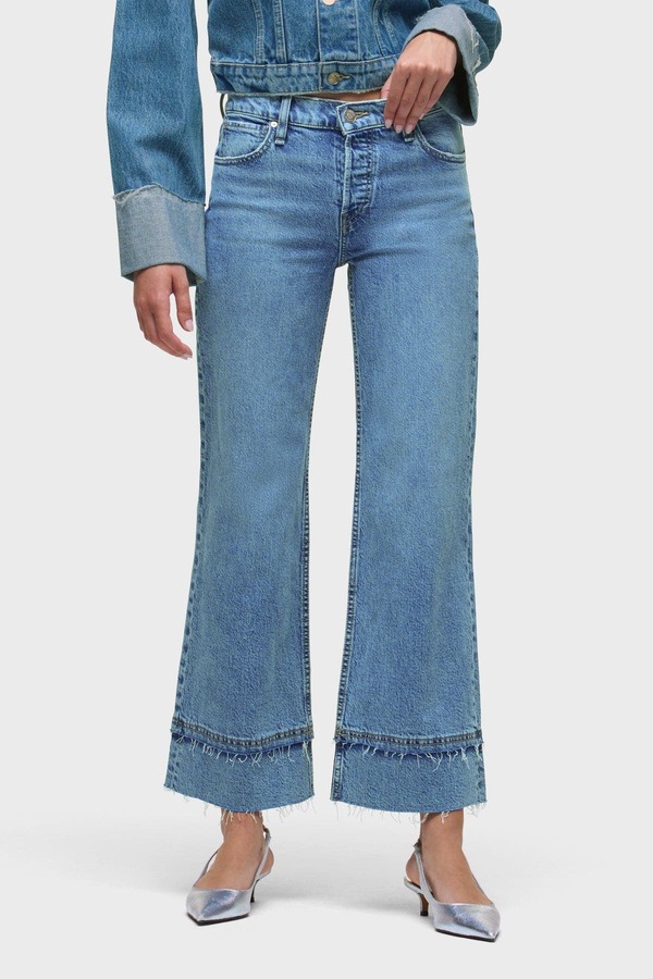 ハドソンデニム レディース ボトムス レギンス ワイドレッグ アンクル Hudson Jeans Rosie High-Rise Wide Leg Ankle Raw Hem Express