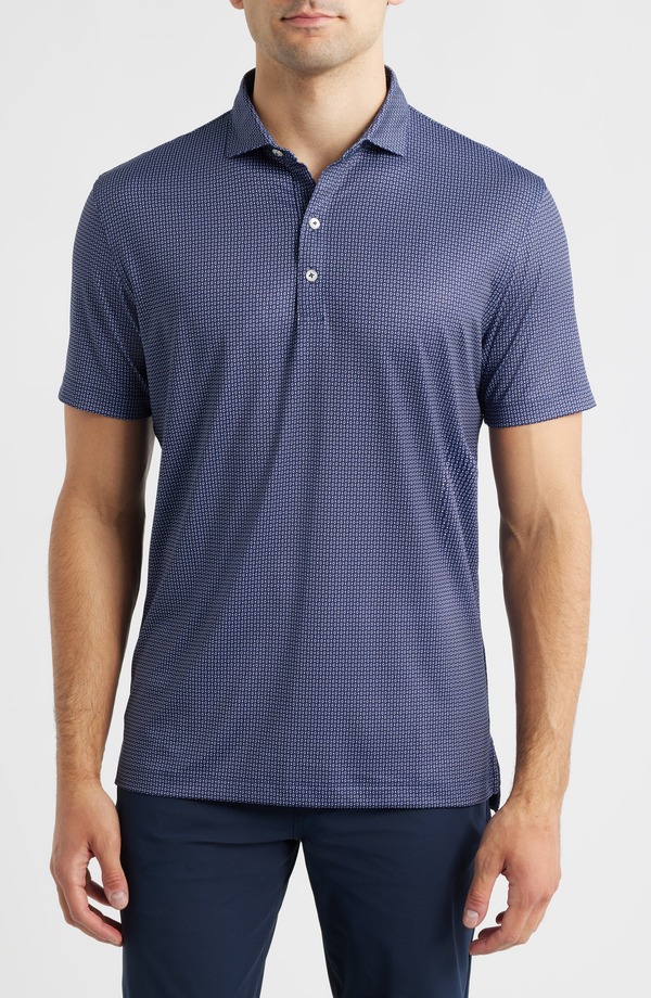 ジョニー オー メンズ トップス シャツ プリント ジャージー johnnie-O Connors Geo Print Performance Jersey Polo Navy ネイビー|ReVida 店