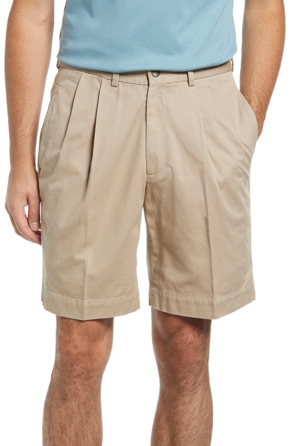 ベール メンズ ボトムス ハーフパンツ・ショーツ プリーツ ショートパンツ Berle Charleston Khakis Pleated Chino Shorts Khaki カーキ