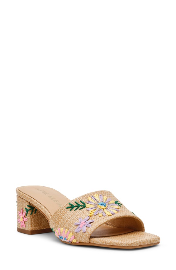 アンクライン レディース シューズ 踵 サンダル Anne Klein Dolls Block Heel Sandal Beige Multi ベージュ