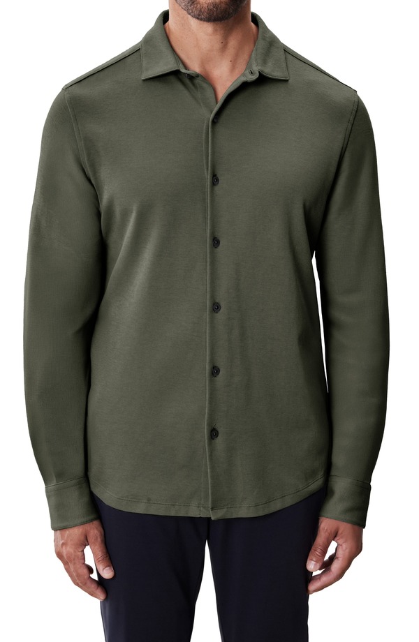 ロバートバラケット メンズ トップス シャツ ニット Robert Barakett Milo Knit Button-Up Shirt Olive オリーブ