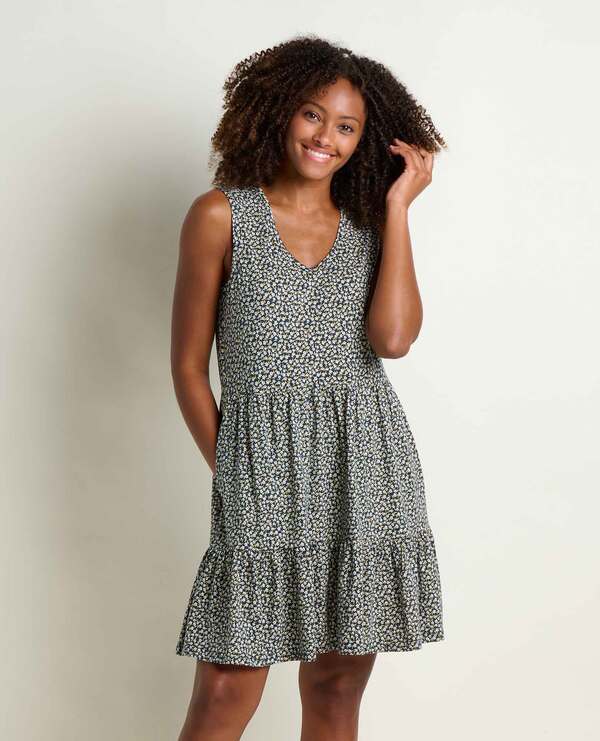 トードアンドコー レディース トップス ワンピース ティアード ノースリーブ Toad & Co Marley Tiered Sleeveless Dress Midnight Print