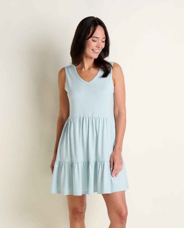トードアンドコー レディース トップス ワンピース ティアード ノースリーブ Toad & Co Marley Tiered Sleeveless Dresskyway Pattern