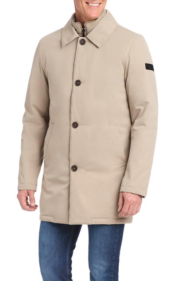 ヴィンスカムート メンズ アウター ジャケット・ブルゾン コート Vince Camuto Rain Tek Coat with Removable Bibritish Tan タン