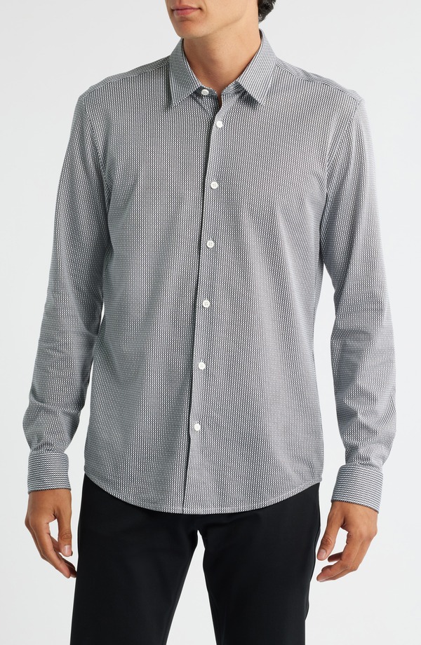 ボス メンズ トップス シャツ コーデュロイ BOSS Roan Stretch Corduroy Button-Up Shirt Dark Blue ブルー 21,520円