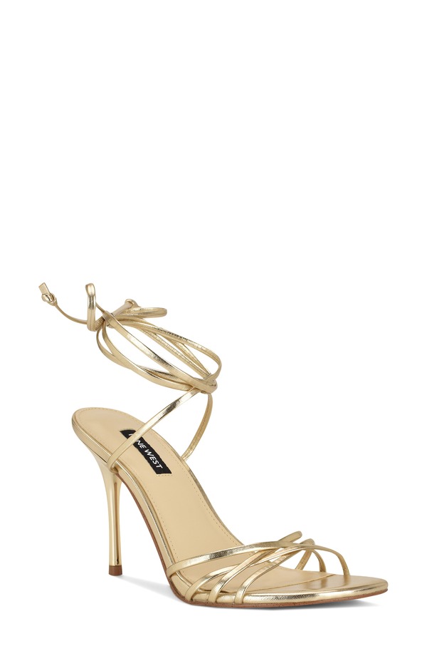 ナインウェスト レディース シューズ ヒール サンダル アンクル Nine West Opelankle Wrap Sandal Gold ゴールド