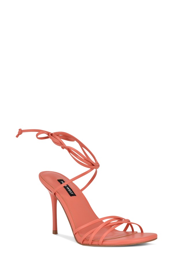 ナインウェスト レディース シューズ 踵 サンダル アンクル Nine West Opelankle Wrap Sandal Orange オレンジ色