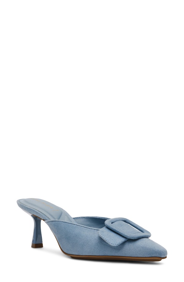 アンクライン レディース シューズ ヒール Anne Klein Cassia Kitten Heel Mule Blue ブルー