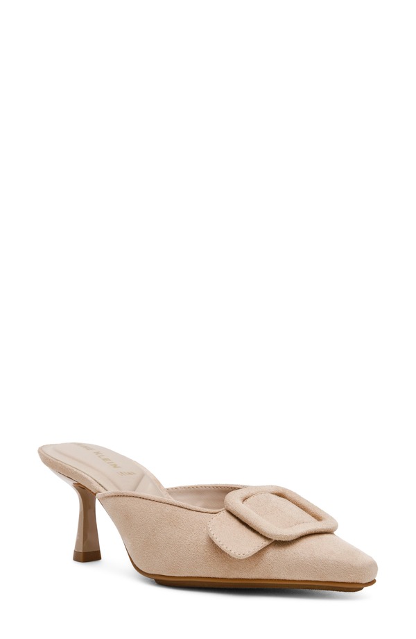 アンクライン レディース シューズ 踵 Anne Klein Cassia Kitten Heel Mule Sand Suede 真砂