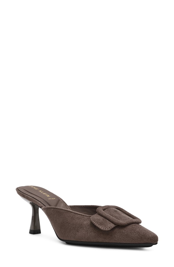 アンクライン レディース シューズ 踵 Anne Klein Cassia Kitten Heel Mule Taupe Microsuede トープ