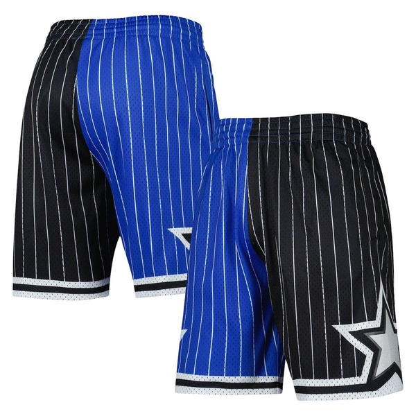 ミッチェル&ネス メンズ ボトムス ハーフパンツ・ショーツ ショートパンツ Men's Mitchell & Ness Blue/Black Orlando Magic Hardwood Classics 1994 Split Swingman Shorts Blue ブルー｜ReVida 店