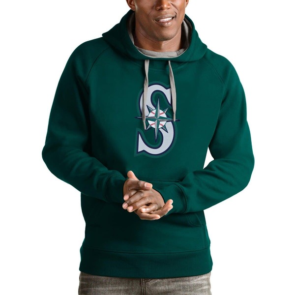 アンティグア メンズ アウター パーカー・スウェット ロゴ Men's Antiguaqua Seattle Mariners Victory Pullover Team Logo Hoodie Teal ティール|ReVida 店