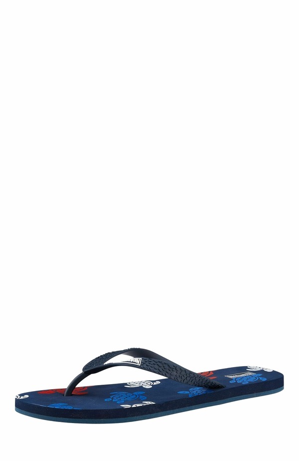 ヴィルブレクイン メンズ シューズ サンダル Vilebrequin Men\u0027s Tortues Multicolores Flip Flops Bleu Marine マルチ色つや