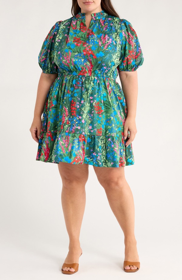 シュガーリップス レディース トップス ワンピース フラワー柄 コットン フラワー SUGARLIPS Devin Floral Marissa Cotton Dress Blue-Greens ブルー
