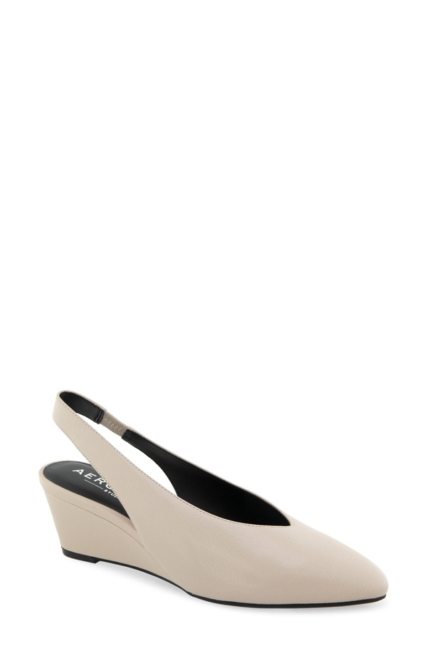 エアロソールズ レディース シューズ 踵 スエードクロス Aerosoles Carmenza Suede Slingback Pump Stone 石ころ