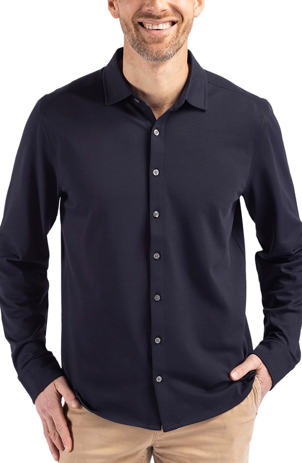 カッターアンドバック メンズ トップス シャツ Cutter & Buck Advantage Soft Button-Up Shirt Liberty Navy ネイビー