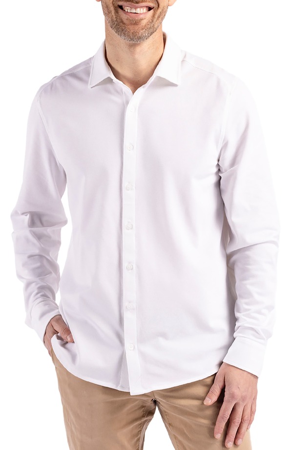 カッターアンドバック メンズ トップス シャツ Cutter & Buck Advantage Soft Button-Up Shirt White ホワイト