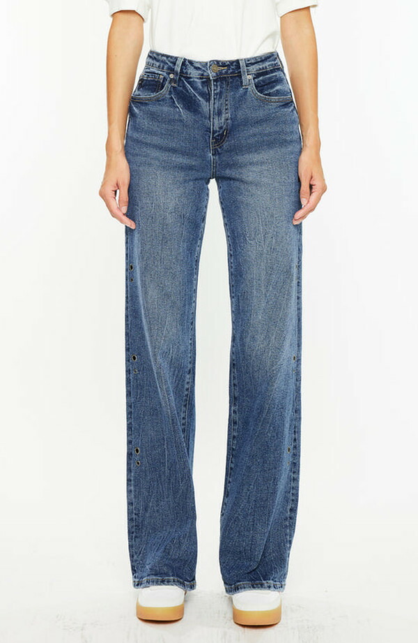 カンクン レディース ボトムス デニムパンツ ジーンズ KanCan Hailey High Rise 90's Flare Jeans Dark Wash｜ReVida 店