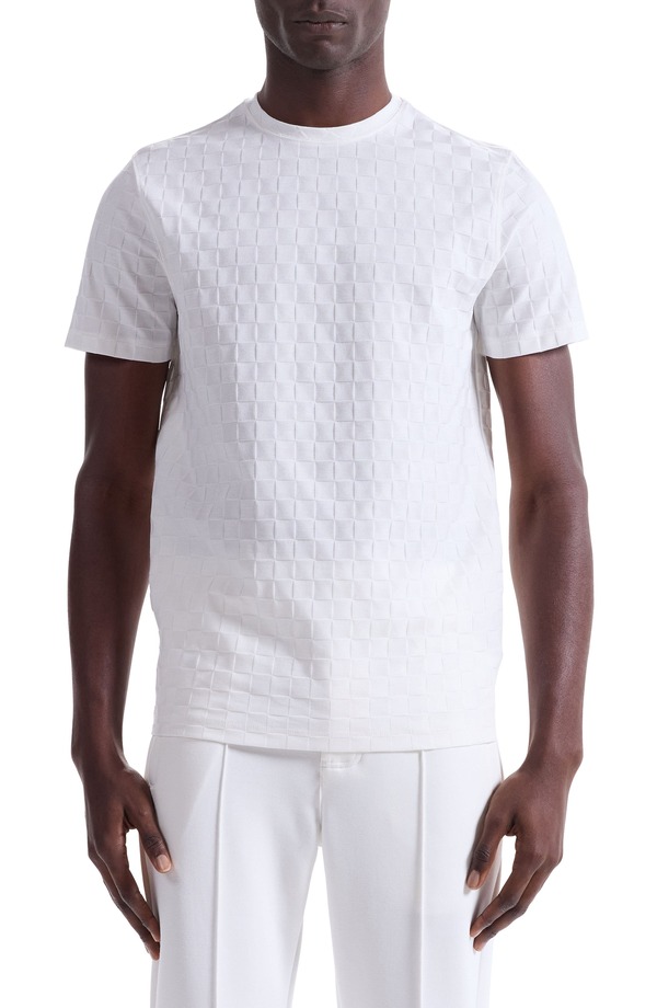 ブガッチ メンズ トップス Tシャツ コットン Bugatchi Geo Textured Cotton T-Shirt Chalk チョーク 20,425円