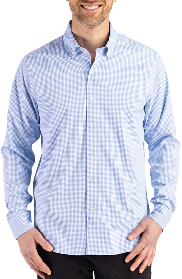 カッターアンドバック メンズ トップス シャツ ダウン Cutter & Buck Skylinepiconfidence Check Stretch Button-Down Shirt Atlas/White ホワイト