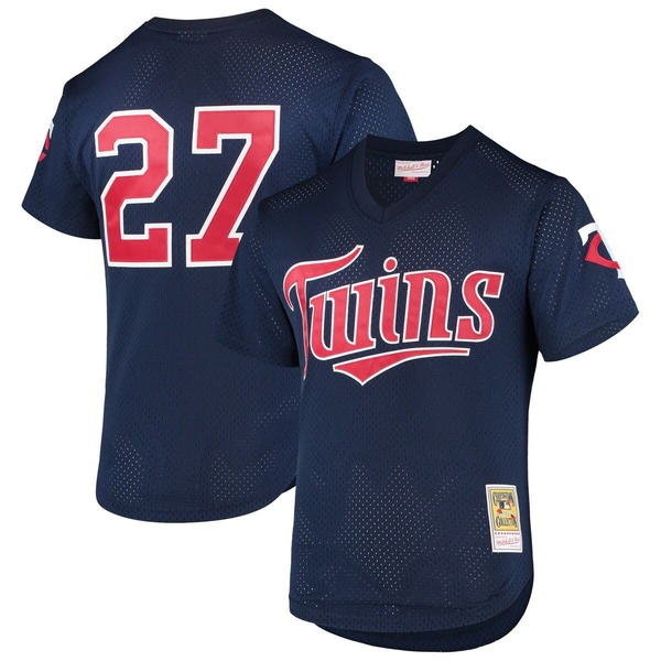 ミッチェル&ネス メンズ トップス シャツ メッシュ ジャージー Men's Mitchell & Ness David Ortiz Navy Minnesota Twins 2002 Cooperstown Collection Mesh Batting Practice Jersey Navy ネイビー