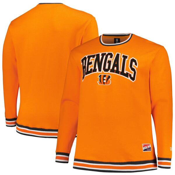 ニュー内鰓 メンズ アウター パーカー・スウェットール プルオーバー Men\u0027s New Era Orange Cincinnati Bengals Big \u0026 Tall Pullover Sweatshirt Orange オレンジ色
