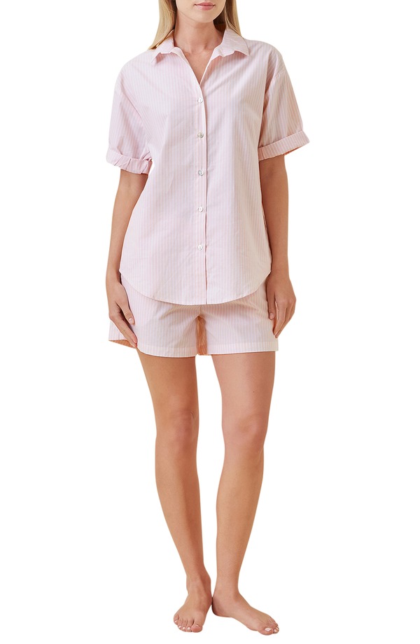 パピネール レディース アンダーウェア ナイトウェア コットン Papinelle French Cotton Poplin Boxer Pajamas Pink ピンク