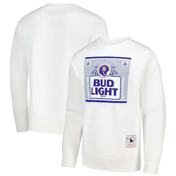 ミッチェル\u0026ネス メンズ アウター パーカー・スウェット プルオーバー Men\u0027s Mitchell \u0026 Ness x Bud Light White Denver Broncos The Crest Pullover Sweatshirt White 白いこと