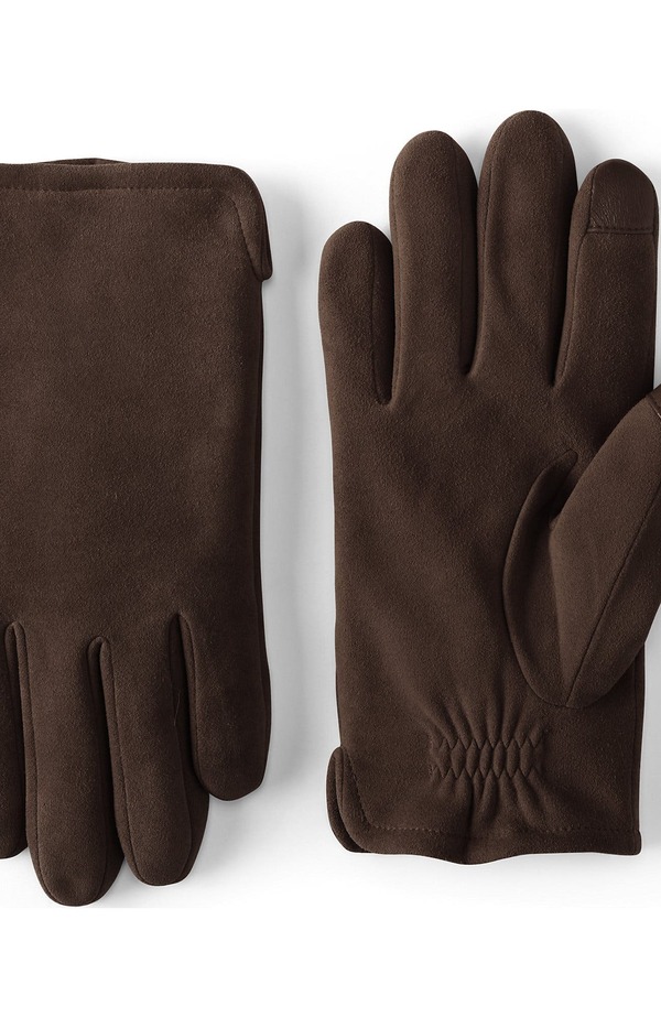 ランズ挙げ句の果て メンズ 付属物 グローブ スエードクロス Lands\u0027 End EZ Touch Suede Gloves Rich Coffee 珈琲 メンズ手袋-バッグ・小物・ブランド雑貨